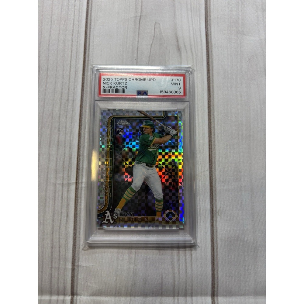 2025 Topps Chrome Update Nick Kurtz #USC178 X-Fractor RC PSA 9 Mint Athletics